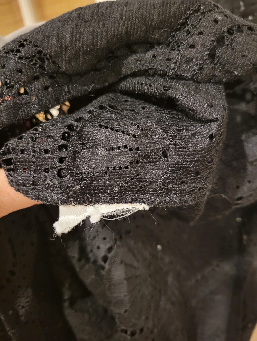 Sezane Black Bianca Lace Eyelet Blouse - Picture 9 of 11